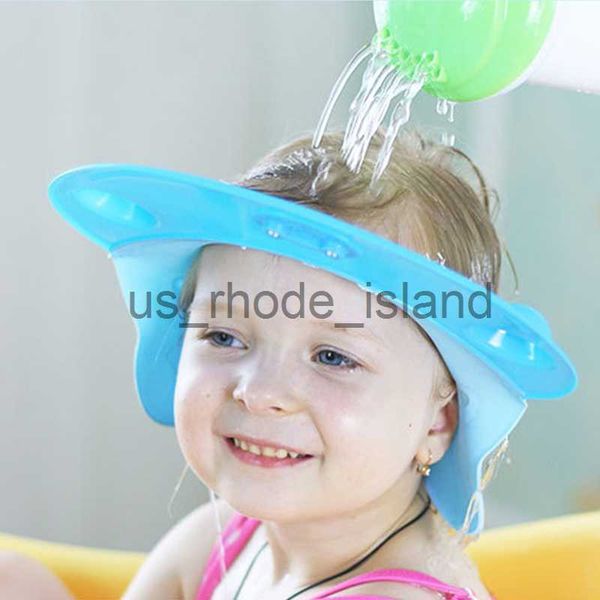 

shower caps baby shampoo cap adjustable cartoon hippo silicone waterproof toddler kids bathing shower hat wash hair protect new visor x0715
