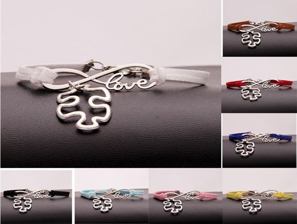 

autism awareness puzzle piece charm bracelets infinity love wish velvet rope wrap bangle for women men fashion friendship jewelry9543098, Golden;silver