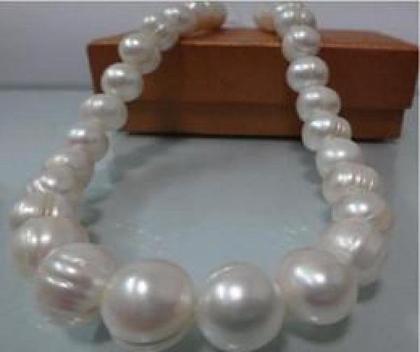 

new fine genuine pearl jewelry huge 20quot1011mm naturl south sea genuine white baroque pearl necklace 14k3447345, Silver