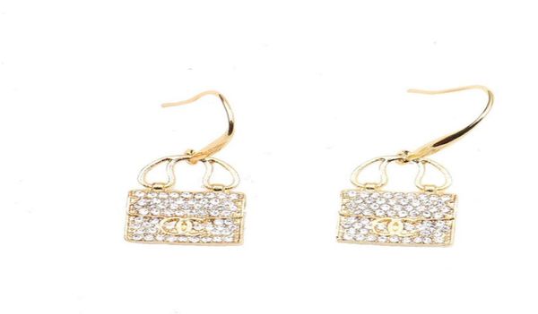 

luxury women stud earring designers 18k gold plated earrings double letters geometry brand crystal rhinestone wedding party jewerl9149640, Golden;silver