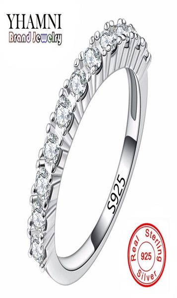 

yhamni fashion solid silver rings set cz diamond wedding rings for women pure 925 sterling silver ring jewelry r1442479956, Slivery;golden