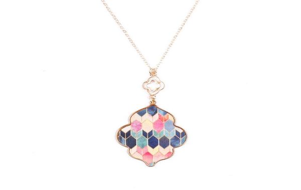 

vegan leather accent moroccan pendant long necklace for women gold tone ethic patterns floral geometric necklaces jewelry accessor8432406, Silver