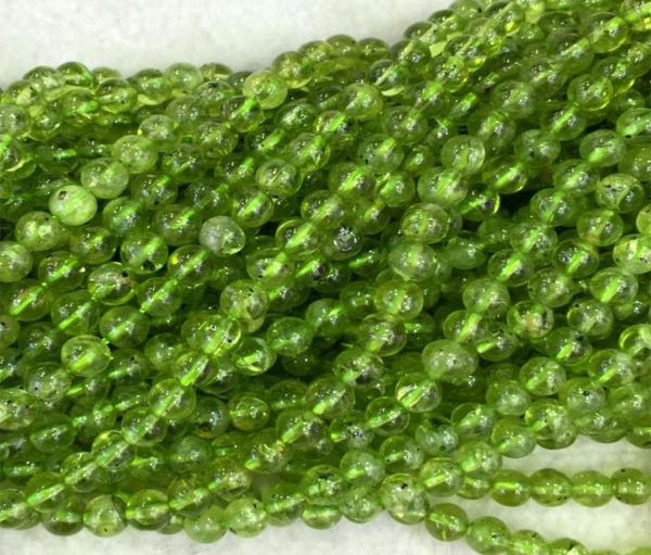 

discount whole natural genuine green peridot round loose stone beads 318mm diy necklaces or bracelets 155quot 028224889946, Black