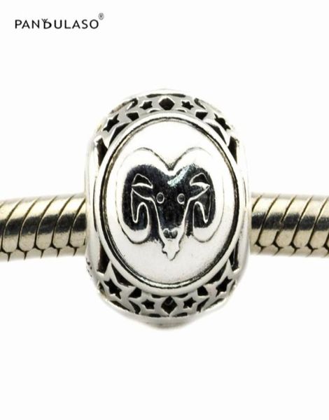 

aries star sign bead sterling-silver 12 constellations fits bracelet for woman beads diy woman jewelry wholeasle1617250