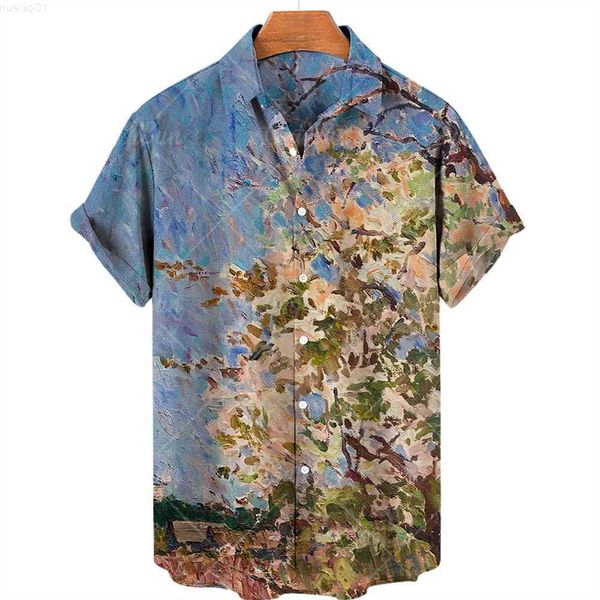 

men's casual shirts plus size men shirt fashion loose 3d digital print short sleeve blouse haiian beach shirts male summer new vintage, White;black