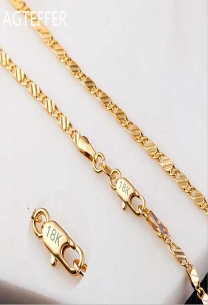 

chains agteffer 925 silver 1618202224262830 inch 2mm gold charm chain necklace for women man wedding fashion jewelry gifts75986311089849