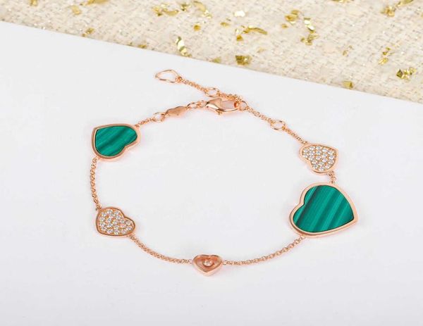 

2022 pure 925 sterling silver jewelry women rose gold chain heart bracelet party wedding jewelry luxury brand cute bracelet happy 7238770, Golden;silver