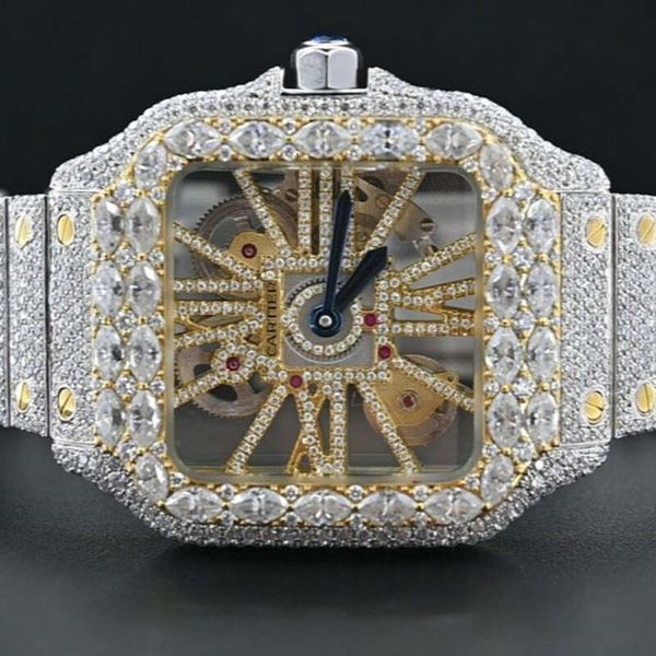 

factory custom pass diamond test iced out vvs moissanite diamond watch women hip hop full diamond watches, Silver