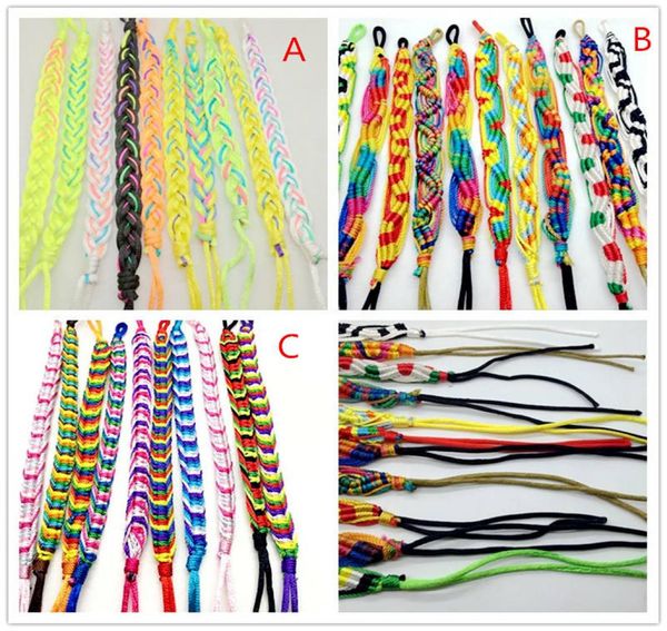 

whole handmade multicolor friendship rope bracelet cuff wristbands jewelry for man women gift bracelet9027202, Golden;silver