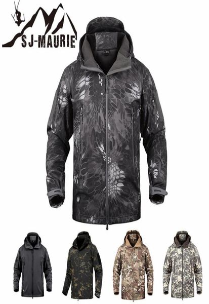 

sjmaurie outdoor men tactical hunting jacket waterproof fleece hunting clothes fishing hiking jacket winter coat8074235, Camo;black