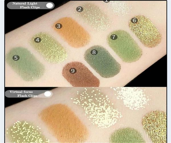 

2021 new arrival nine color pearl green style color palette glitter makeup set eyeshadow shiny eyeshadow palette waterproof3121592