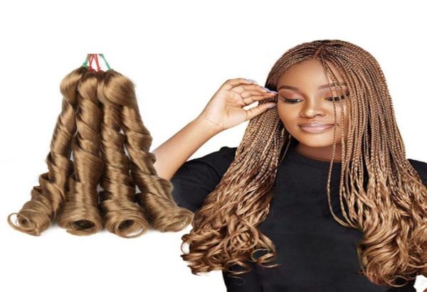 

french curls synthetic crochet braiding hair extensions yaki pony style wavy afro loose natural hair curly braid hair hook braid724214855, Black