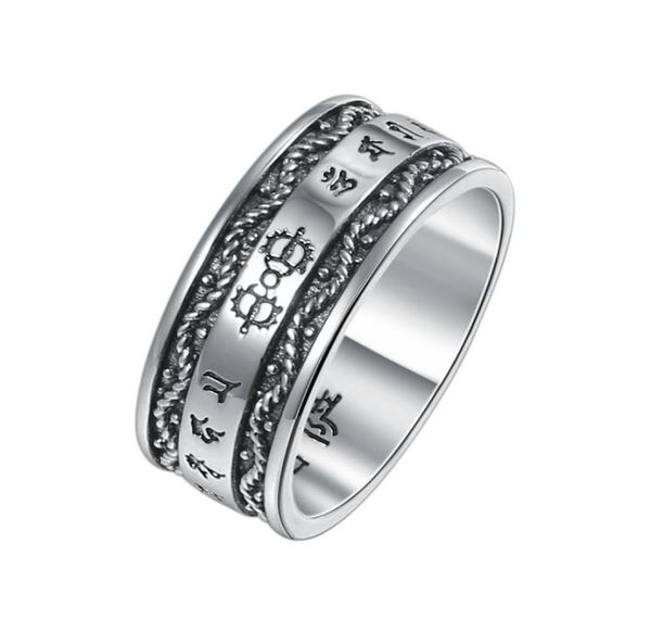 

buddha heart sutra ring 925 sterling silver jewelry lucky vajra for men and women jewelry new lucky ring9606928