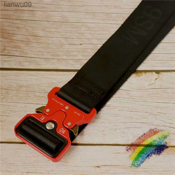 

1017 alyx 9sm belt men women 11 highquality rollercoaster red metal buckle alyx belts jacquard labeled l230704, Black;brown