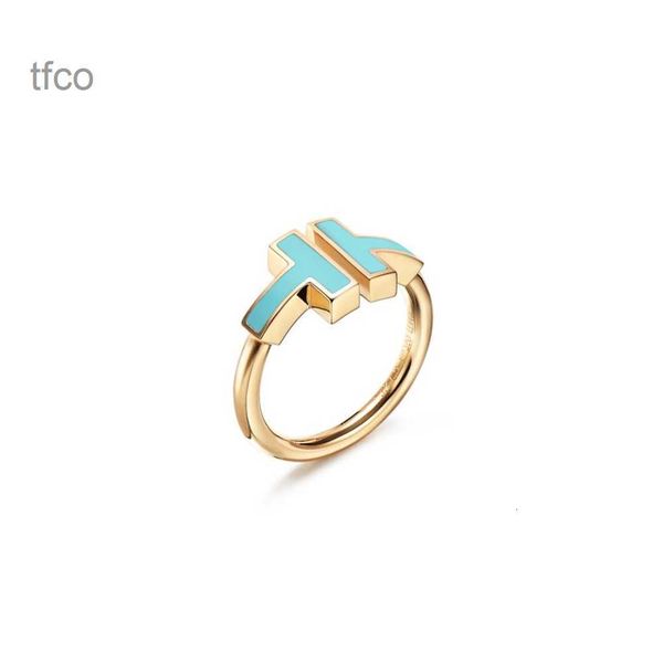 

tiff t open ring 18k gold plated wire ring for women mens wedding rings simple fashion with month-of-pearl diamond ring fashion valentine da, Silver