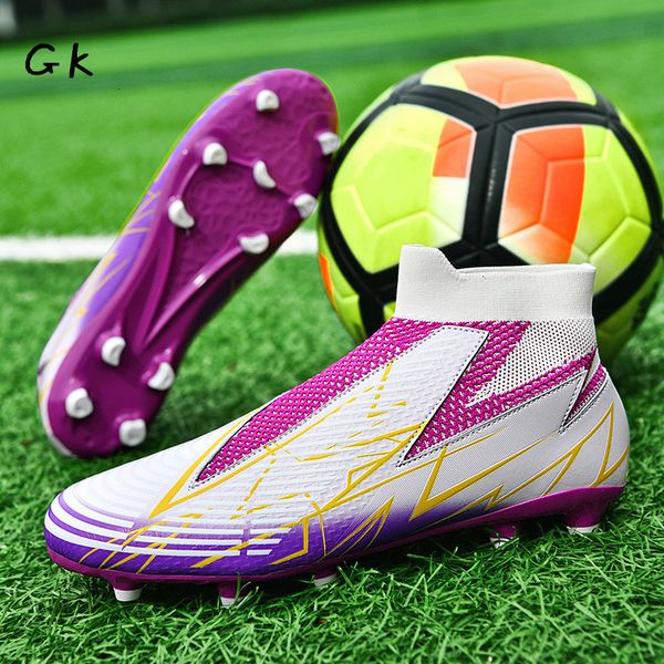 

dress shoes men cleats soccer fashion high centipedes football boots long short studs tf fg comfort athletic training sneakers 230714, Black