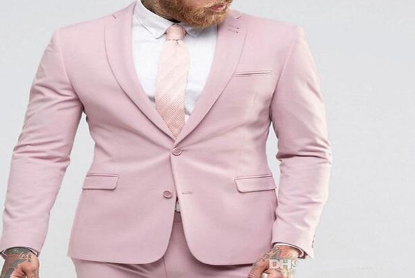 

pink slim fit wedding tuxedos for groom wear 2018 notched lapel custom made groomsmen suit two piece mens suits jacket pants9418717, Black;gray