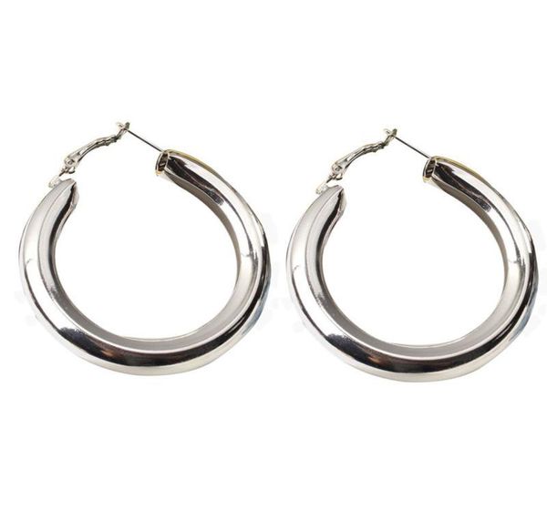 

classic punk style thick hoop earring for women girls fashion silver gold plating hiphop geometric earrings fashion jewelry wholes9189193, Golden;silver