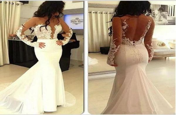 

sheer neck mermaid prom dresses with lace applique open back cocktail evening gowns chiffon formal party dress6623649, Black