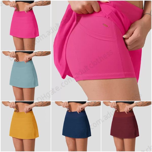 

lurus pleated tennis skirt women's sportswear sports shorts women's fitness running dance shorts short yoga underwear beach golf s, Black