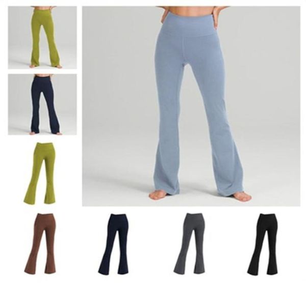 

2022 fitness running street women yoga pants groove flares high waist tight belly sports yogas workout nine mi4808388