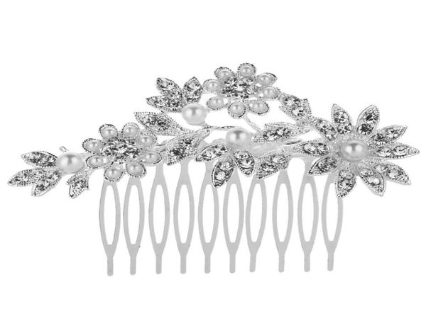 

feis brandnew flower and leaf hair combed romantic bridal flower headdress hair accessory for bride wedding accessory3256693, Silver