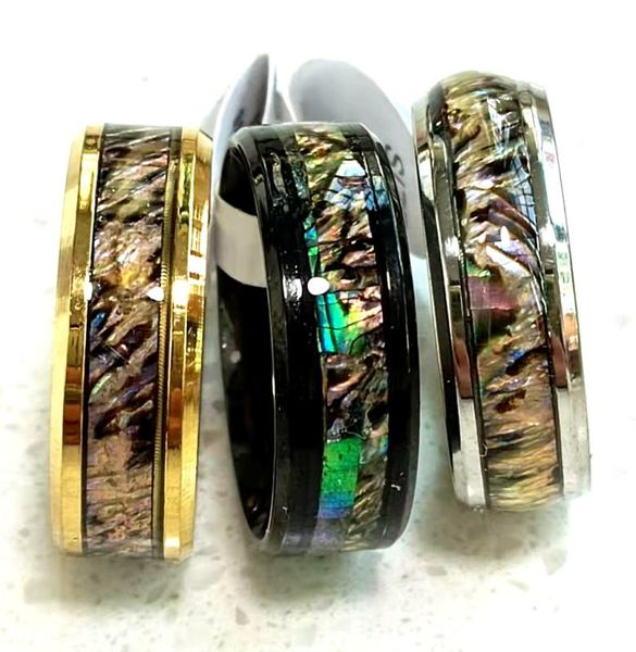 

men women stainless steel shell rings finger ring wedding engagement ring whole jewelry lot8292935, Silver