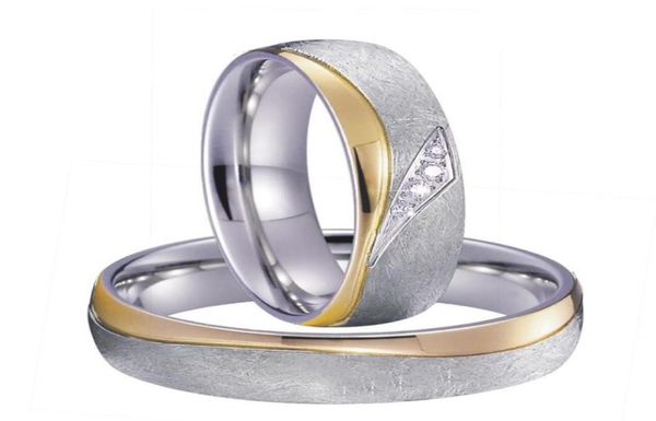 

wedding rings luxury handmade lover039s couple set for men and women gold silver color titanium jewelry marriagewedding1893026, Slivery;golden