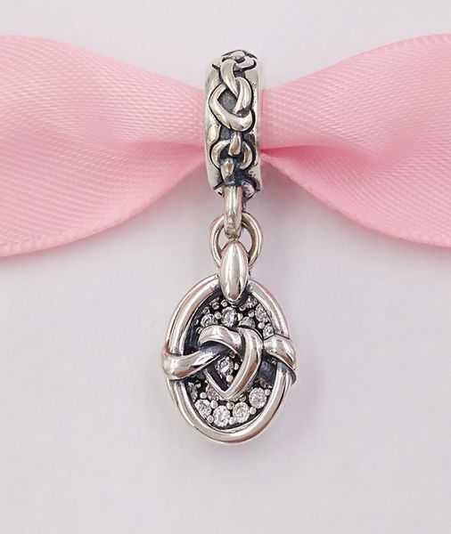

andy jewel 925 sterling silver beads knotted heart dangle charm charms fits european pandora style jewelry bracelets necklace 792578485, Black
