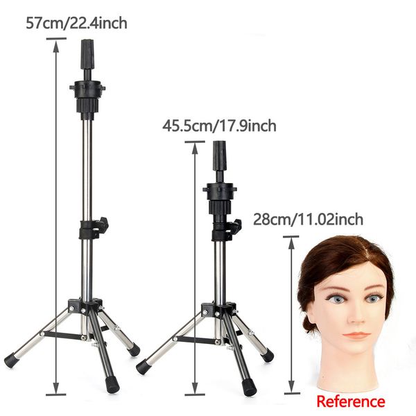 

wig stand mannequin head tripod adjustable hairstyle hair removal silver aluminum training wig headclamp bracket 230715, White