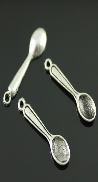 

200pcslot 24mm antique silver color zinc alloy tiny spoon charm diy for handmade3534256, Bronze;silver