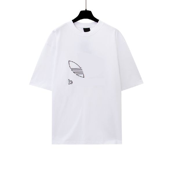 

designer t-shirt paris co branded letter embroidery printed clothing men's and women's shirts pure cotton clover fashion casual st, White;black