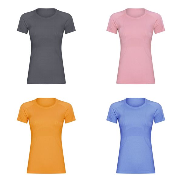 

new women's short sleeve round neck sports t-shirt running fitness slim breathable yoga clothes women's casual sportswear, White;red