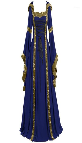 

casual dresses plus size summer dress women 2021 vintage celtic medieval floor length renaissance gothic cosplay robe femme11565549, Black;gray