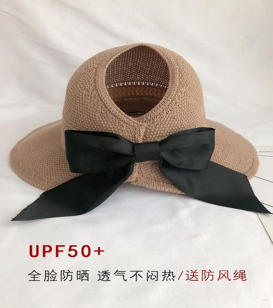 

2021 sun hat female fashion wide brim folding bask in a straw hat5735395, Black;white