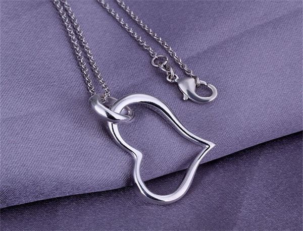 

10pcslot 925 sterling silver plated hanging heart pendant lknspcp0803745163
