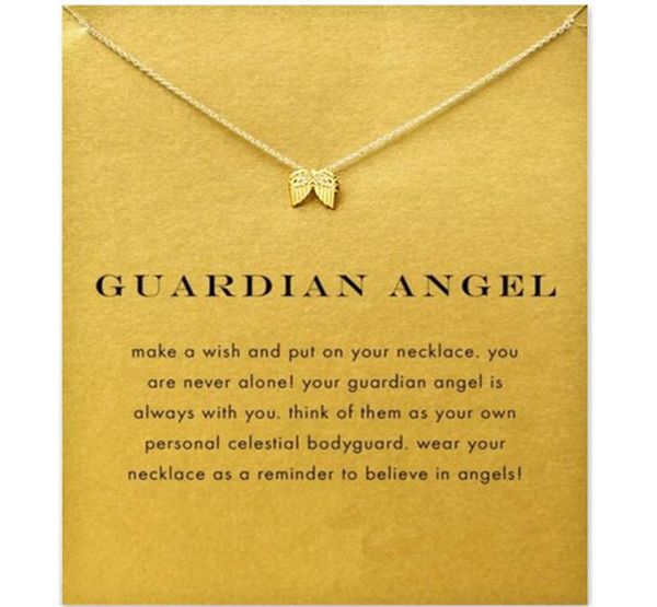 

fashion angel wings necklace for women animal pendant gold color chain statement choker necklaces guardian angel gift card2933903, Silver