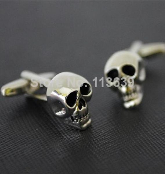 

fashion men shirt skeleton skull cufflinks novelty design high qualtiy gift silver color button garments accessory1996105, Silver;golden