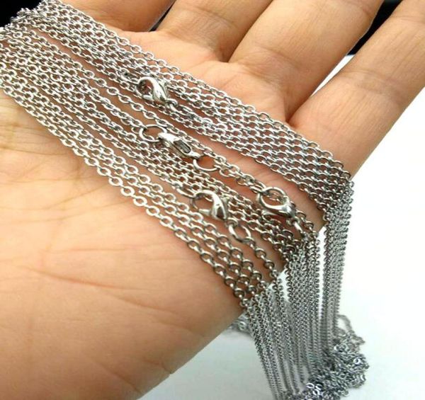 

45cm 18quot 50cm20quot stainless steel chain necklace short chain necklaces for women 50pcslot4612865, Silver