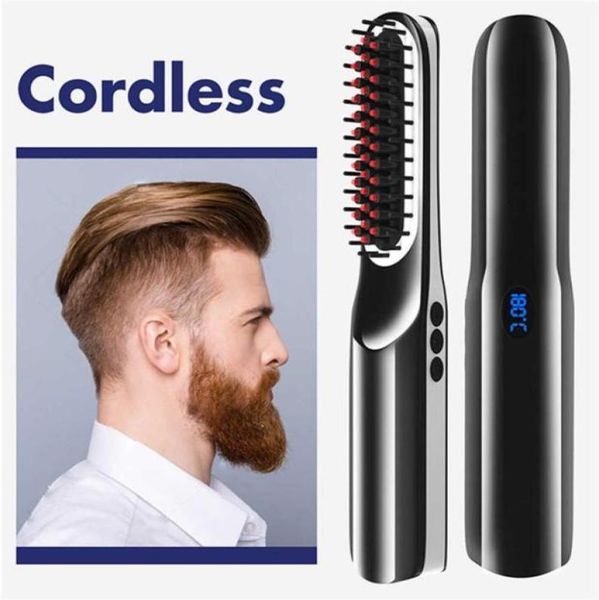 

hair straighteners wireless brush comb beard for men curler beauty styling tools straightening w22103165764119408441, Black