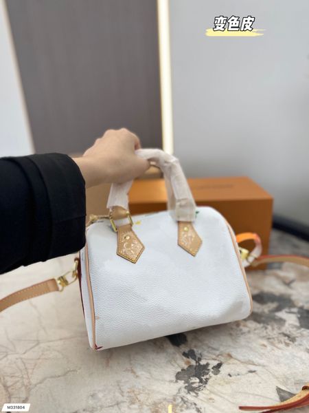 

designer genuine oxidize leather handbag with strap women's classic boston speedy shoulder bag custom initials stamp