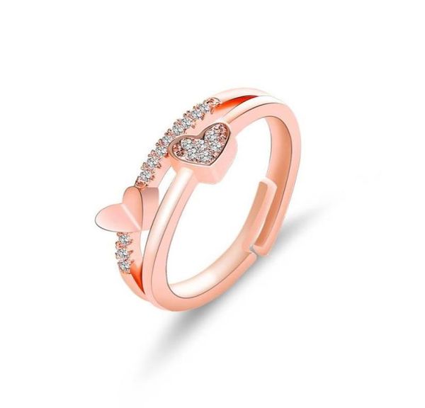 

heart rings whiterose gold double ring engagement wedding rings1960772, Silver