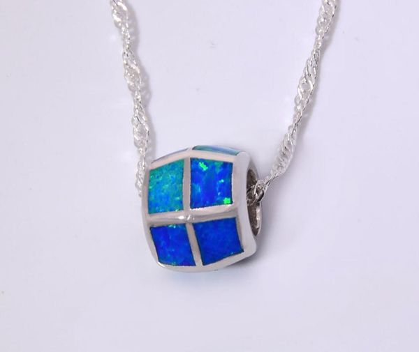 

whole retail fashion jewelry fine blue fire opal stone silver plated pendants for women pj160117104342761