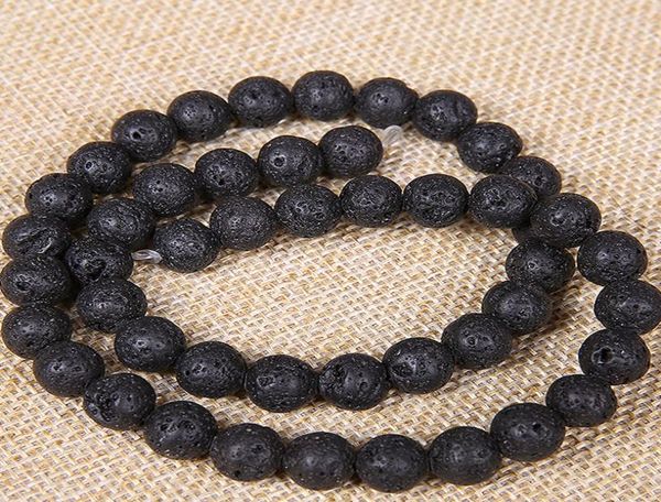 

4 6 8 10 12mm natural lava stone beads black volcanic rock round stone loose beads for diy jewelry bracelet making whole4271806