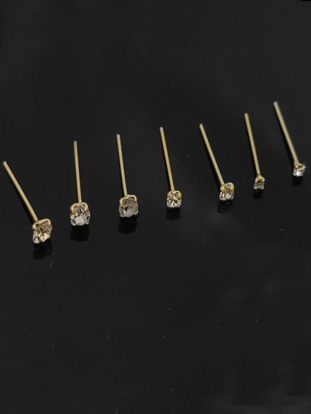 

925 sterling silver stud clear crystal pin piercing nose jewelry 36pcspack6016174