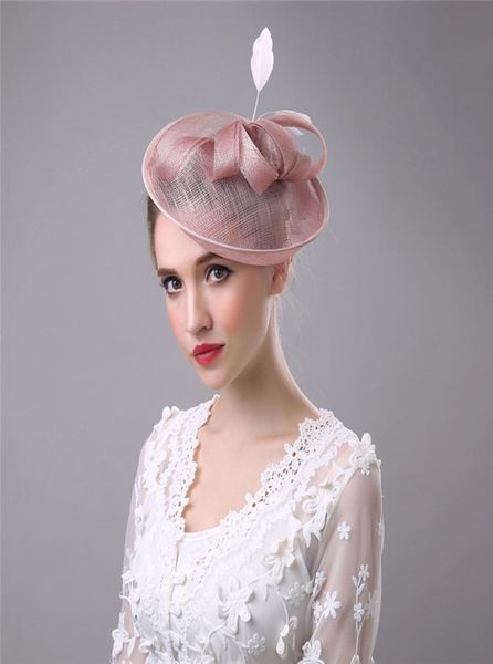 

fascinator wedding hairpin flower feather bow hair accessories bridal head hats for wedding party christmas veils hairbands vintag6217126, Silver
