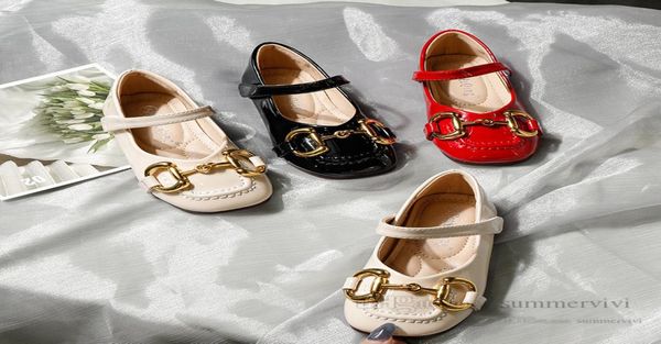 

girls metals buckle flat shoes autumn kids patent leather christmas party shoes children soft nonslip princess dance shoe q74281729304, Black;grey