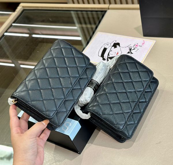 

designer bag shoulder bag luxury handbags caviar bags luxurys chain bag leather clutch flap women check thread purse double letters solid ha