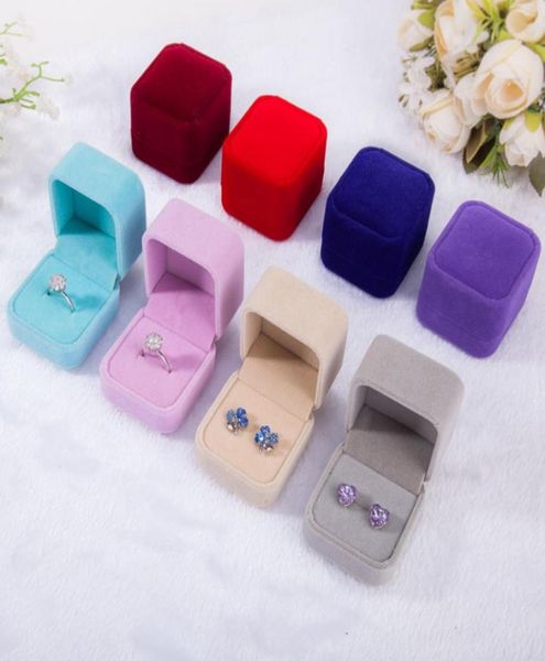 

1pc popular amazing velvet square gift boxes earrings jewelry display case wedding ring box jewelry box accessories4571505, Black;white