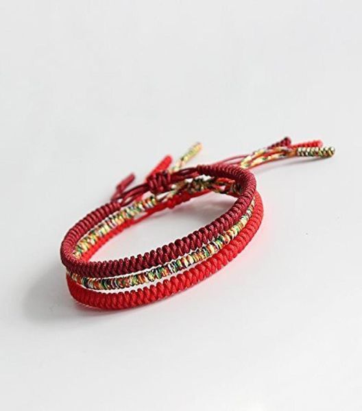 

this year pure handwoven bracelet diamond knot for men and women simple fashion red rope6636019, Golden;silver